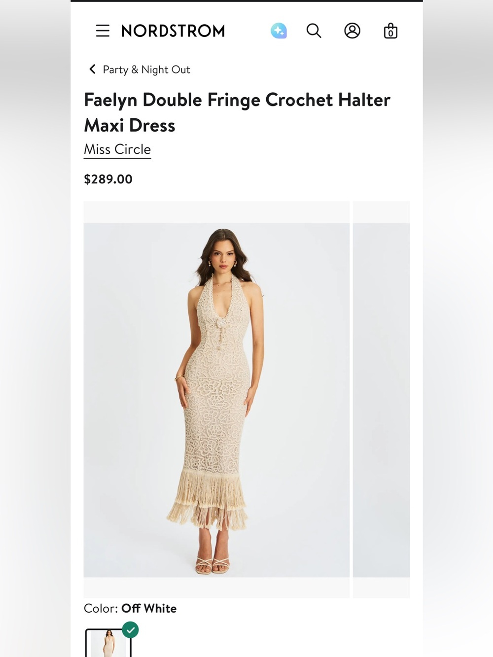 NWT Faelyn Double Fringe Crochet Halter
Maxi Dress